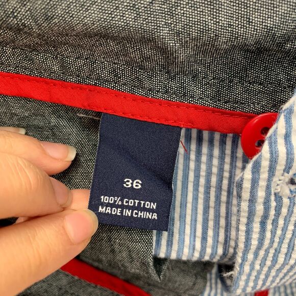 Daniel Cremieux Seersucker Shorts Mens 36 Copen Striped Flat Front Cotton Chino - Picture 9 of 11